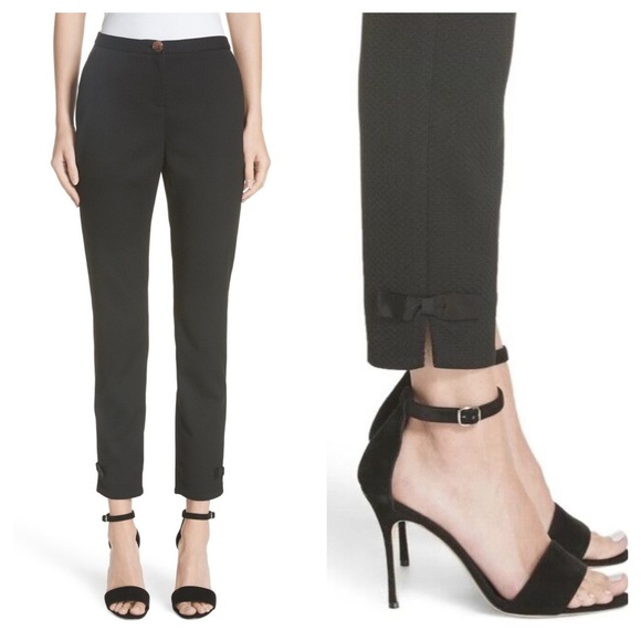 Ted Baker Pants - Ted Baker Nadaet Bow Detail Textured Trouser Pants